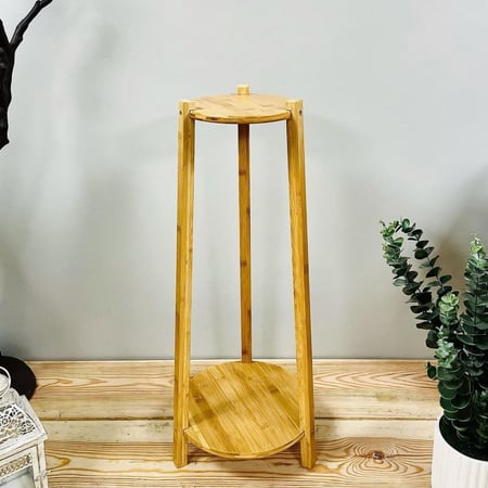 ستاند نباتات خشبي دائري للزوايا والديكور الداخلي