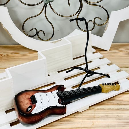 جيتار سيراميك بستاند حديد تحف وهدايا ديكورات المنزل موسيقى انتيك