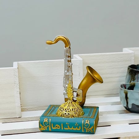 مبخرة سيراميك شكل كتاب تيفاني وذهبي مباخر ومداخن بخور ديكورات المنزل