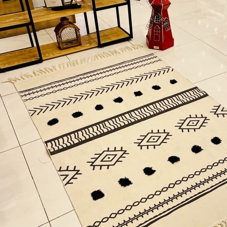 بساط قطن ملون مزخرف مرسم مريح للنظر دعسه ديكور زاوية ركن مفرش ترند بسط