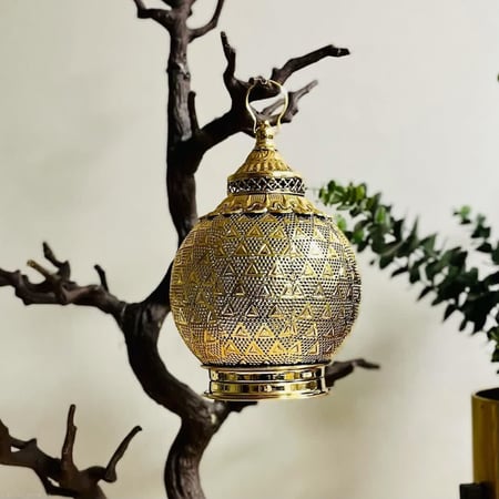 فانوس حديد ذهبي انتيك نغمة مرحب ياهلال فوانيس ديكورات رمضان إضاءة