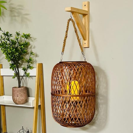 فانوس كبير خشب مفرغ رمضان يجمعنا ديكورات المنزل إضاءة شموع كريسماس