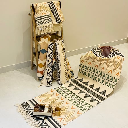 بساط مفرش قطن ملون ديكورات المنزل بساط ارضى ملون تنظيم مكتبي ارضي