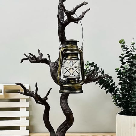 فانوس بلاستيك زيتي معتق انتيك فوانيس ديكورات رمضان فانوس بالبطارية