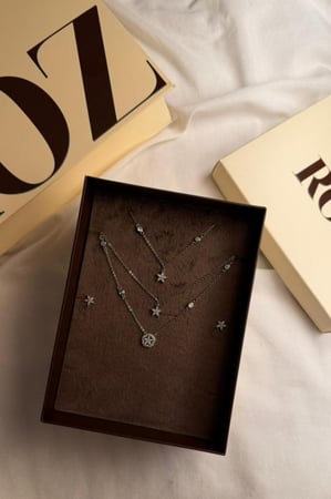 سلسال مع حلق من روز فضي