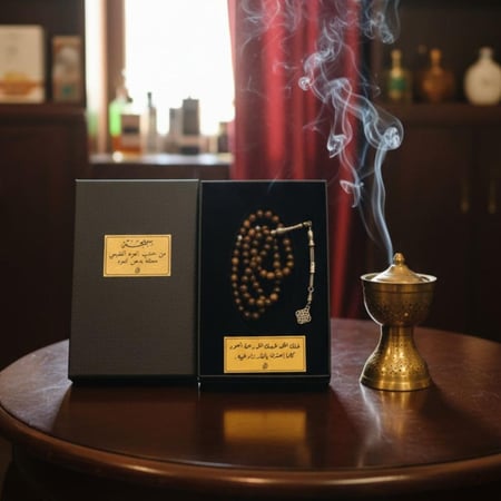 سبحة من خشب العود الطبيعي معتقة بدهن العود