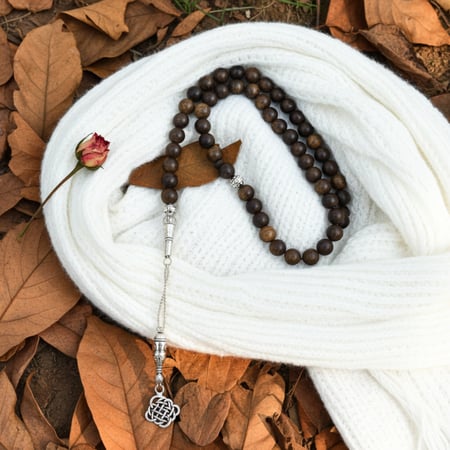 سبحة من خشب العود الطبيعي معتقة بدهن العود