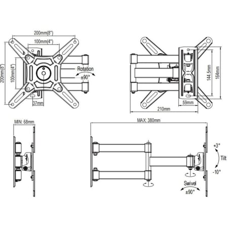 قاعدة تلفاز مع بريك وتقفيل الشاشة - قاعدة شاشة تلفاز