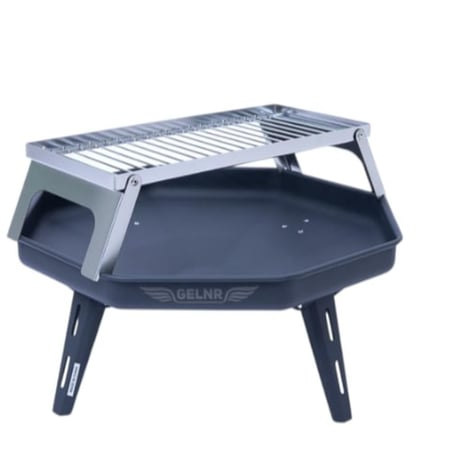 منقل جلنر قابل للطي سدادسي الشكل اسود