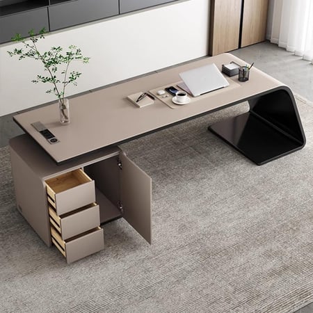 مكتب باللون البيج الفاخر