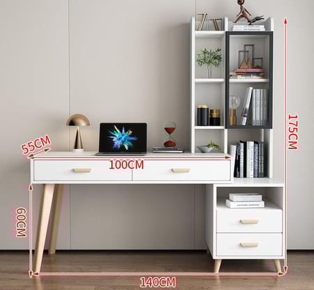 مكتب دراسي متكامل من خشب البلوط