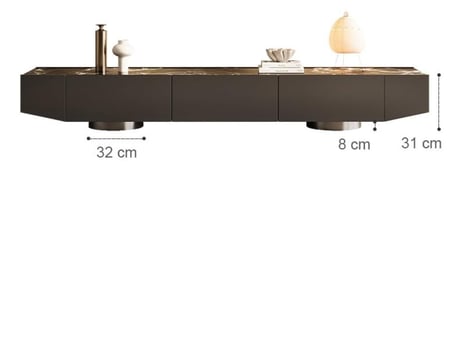 خزانة تلفزيون فاخرة من الحجر الطبيعي – تصميم إيطالي بسيط