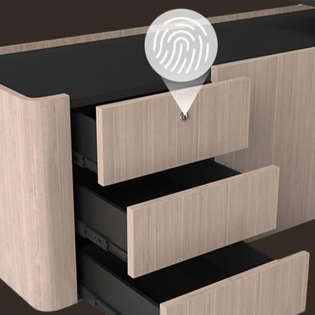 ادراج مكتب ذو  عمل واسعة ومنفذ  قفل الأمان.