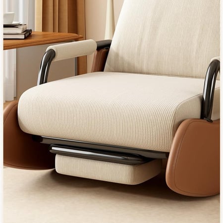 كرسي استرخاء نوردي هزاز – كرسي مريح للقيلولة والشرفة مع مسند قدم وجيوب تخزين