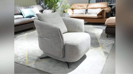 كرسي دوار فردي من القطن والكتان الفاخر