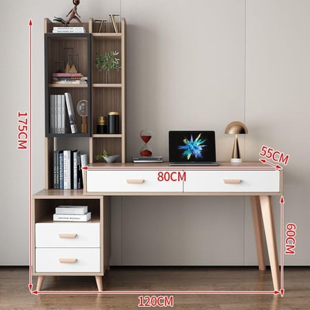 مكتب دراسي متكامل من خشب البلوط