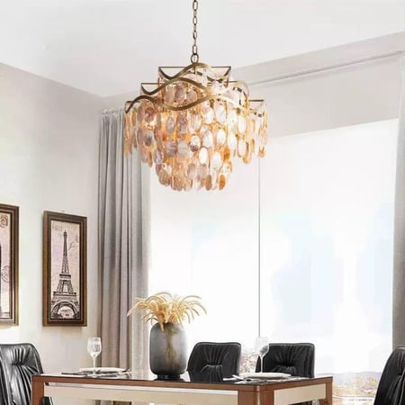 مصباح معلق بتصميم صدفة بحرية – إضاءة اسكندنافية عصرية