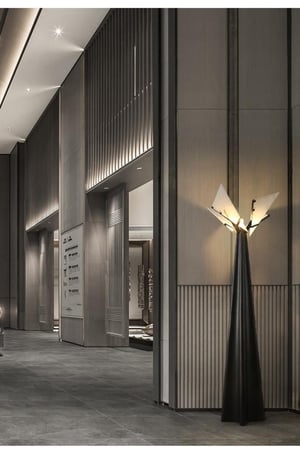 مصباح أرضي رخامي بتصميم هندسي