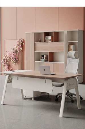 مكتب مدير مع خزانة جانبية – جزء من طقم المكتب العصري المتكامل