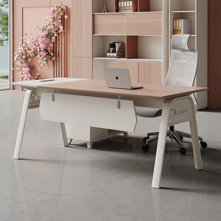 مكتب مدير مع خزانة جانبية – جزء من طقم المكتب العصري المتكامل