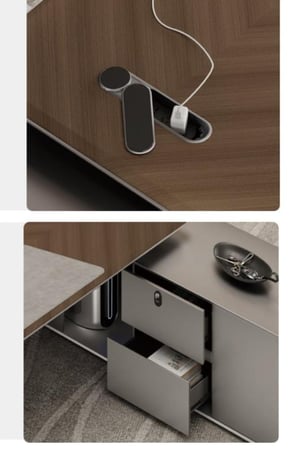 سطح مكتب مع منفذ كهرباء وادراج