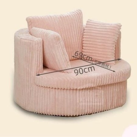 ريكة مفردة دوارة 360° من قماش الكوردروي الكريمي