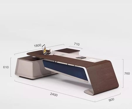 مكتب رئيسي مصنوع من خشب الجوز