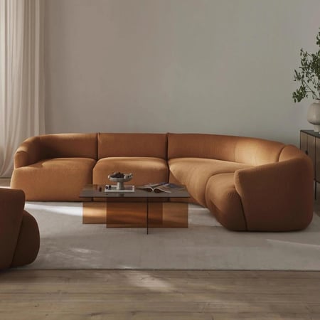 الأريكة القماشية ذات الطراز الفرنسي الكريمي