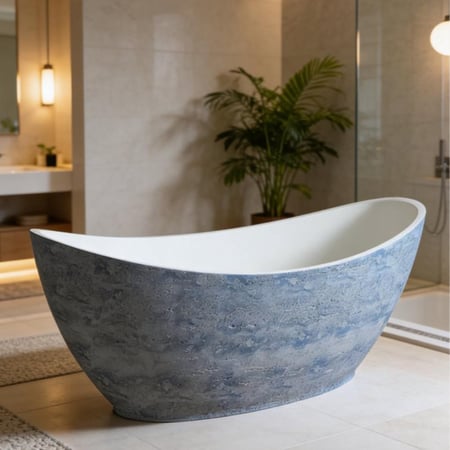 حوض استحمام  من حجر الترافرتين