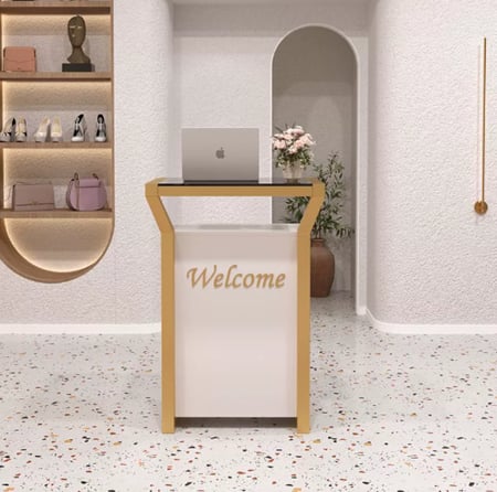 كاونتر استقبال صغير – تصميم عملي وعصري