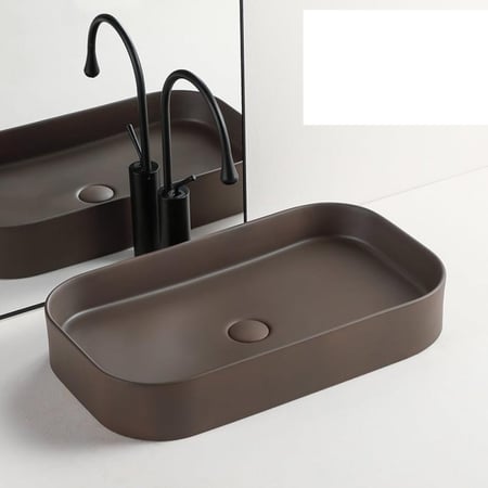 حوض غسيل مستطيل بني – تصميم رفيع على طراز شمال أوروبا
