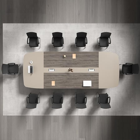 طاولة اجتماعات باللون الخشبي