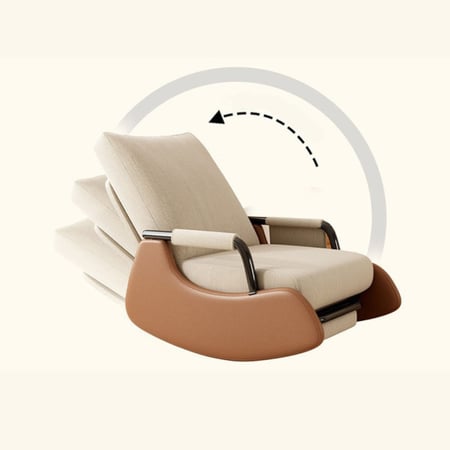 كرسي استرخاء نوردي هزاز – كرسي مريح للقيلولة والشرفة مع مسند قدم وجيوب تخزين