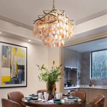 مصباح معلق بتصميم صدفة بحرية – إضاءة اسكندنافية عصرية