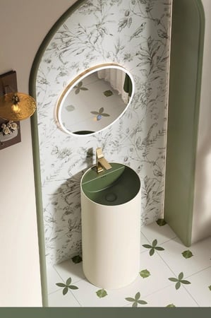 حوض غسيل أرضي دائري – الطراز الأوروبي القديم