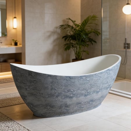 حوض استحمام  من حجر الترافرتين