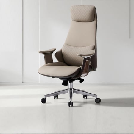 كرسي مكتبي فاخر من الجلد الطبيعي