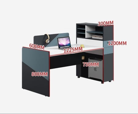 مكتب موظفين مع وحدات تخزين مدمجة