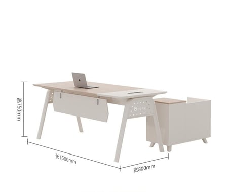 مكتب مدير مع خزانة جانبية – جزء من طقم المكتب العصري المتكامل