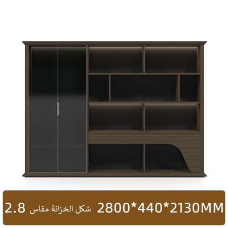 مكتب اداري مع خزانة بشريط اضاءة بتصميم رائع