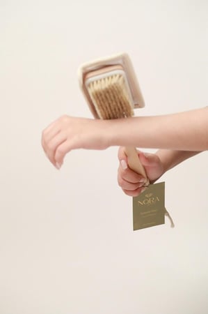 ليفة طبيعية مثبتة بعصا مع فرشاة للجسم