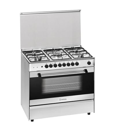 فرن ميرليس غاز 5 عيون ستانلس ستيل حديث 90*60 G-9558 SP 2N