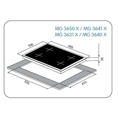 سطح فرن ميرليس 4 عين أسود MV 1607