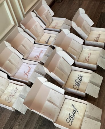 غطاء موسلين مع تطريز الاسم