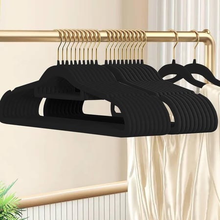 علاقة  مخمل اسود رأس ذهبي (12 حبه)