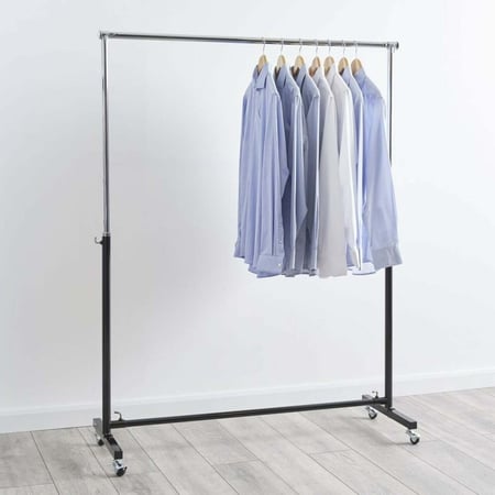 استاند ملابس خط واحد اسود + كروم ( تايون )