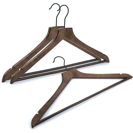 علاقة ملابس خشب بني محروق (12 حبه)