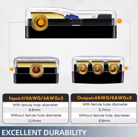 حامل فيوز ANL مدمج  2 اتجاهات امبير  ( هذا المنتج ياتي بدون فيوز )