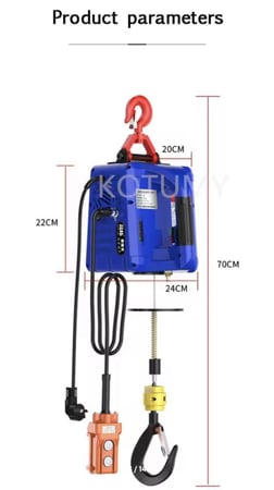 رافعة كهربائية صغيرة قوية ونش رفع الى 500 كجم