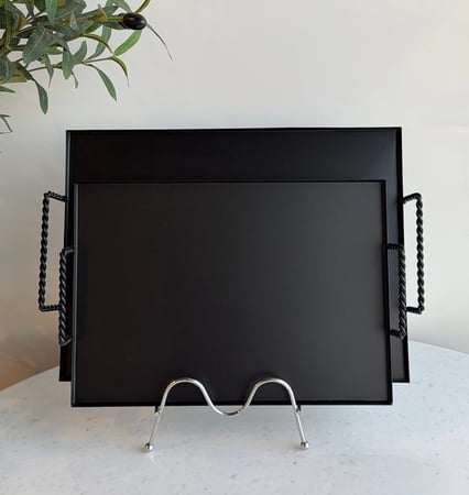 صينية حديد مستطيل أسود